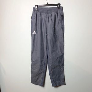 Adidas track pants pockets size small gray